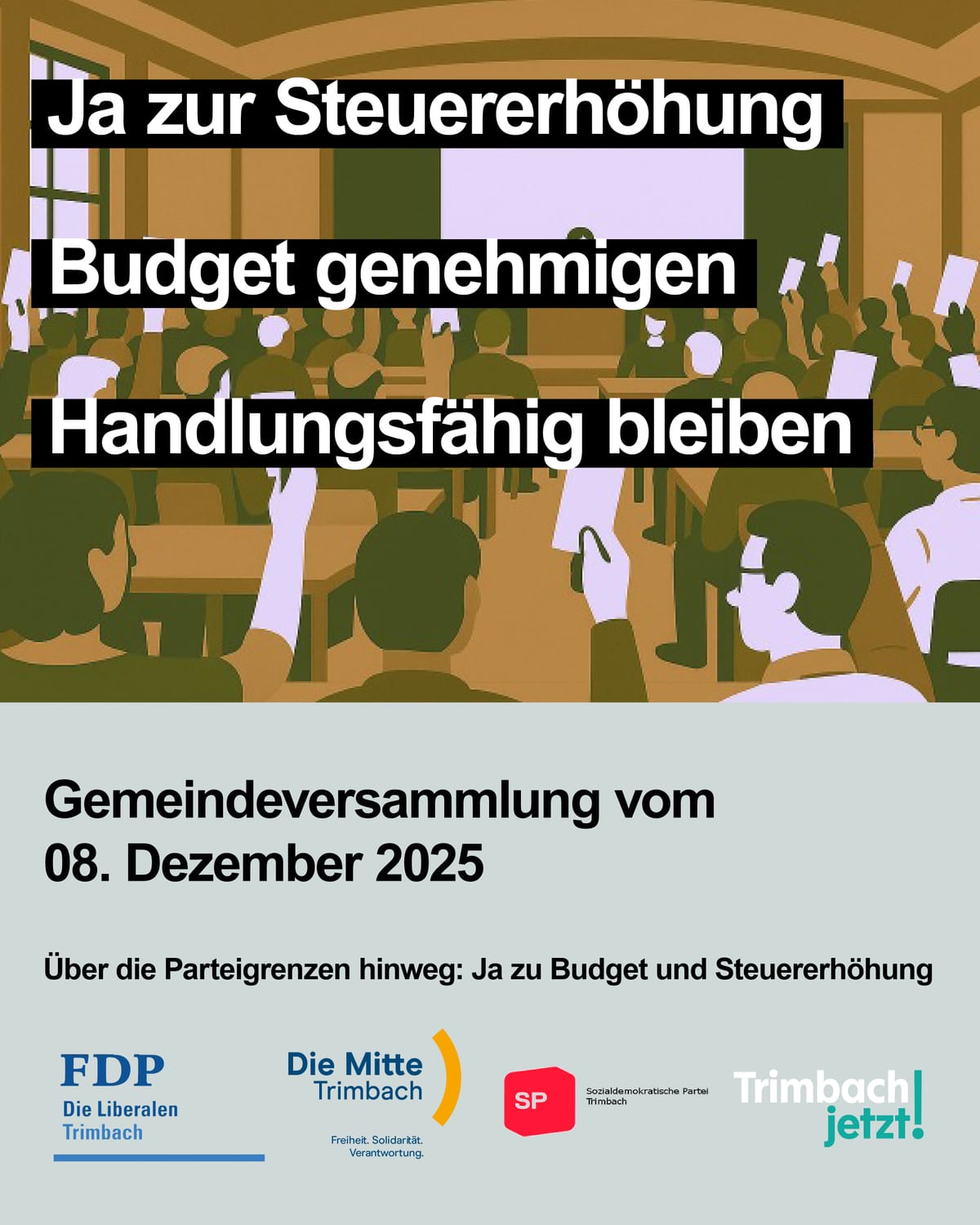 Gemeinsamer Appell der Trimbacher Ortsparteien vor der Budget-Gemeindeversammlung